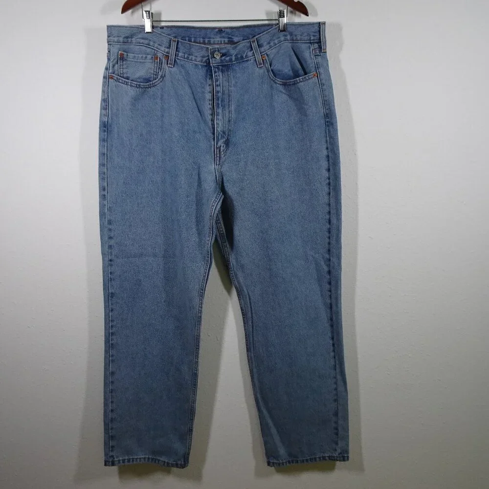 Levi's 550 Relaxed Jeans Men's Size 42x32 Blue Denim Cotton Loose Fit